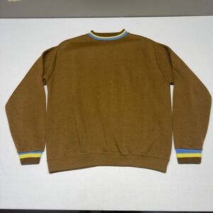 Vintage Sears Roebuck Crewneck Sweater Men's XL Brown Creslan Acrylic 60's 70's
